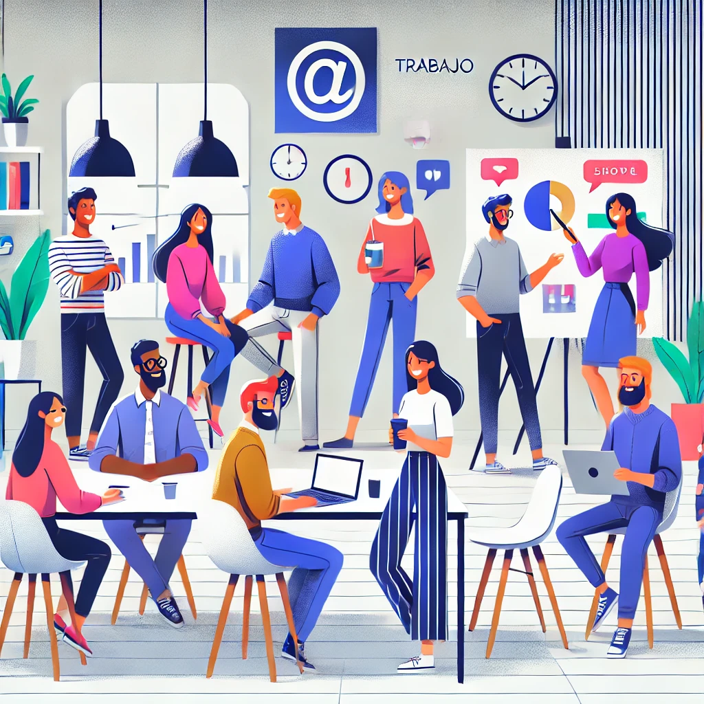 DALL·E-2024-08-27-09.59.56-Una-ilustracion-colorida-que-muestra-a-un-grupo-diverso-de-personas-interactuando-en-un-entorno-de-oficina-moderno-demostrando-habilidades-blandas-co.webp